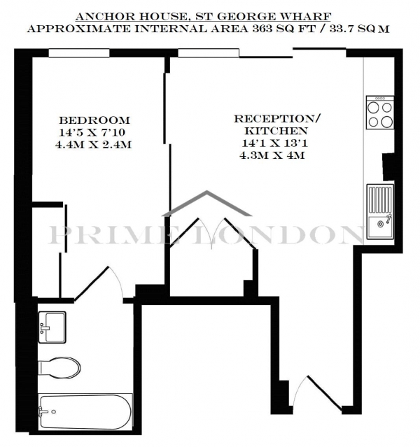 Floor Plan Image for Apartment to Rent in Anchor House, St George Wharf, London