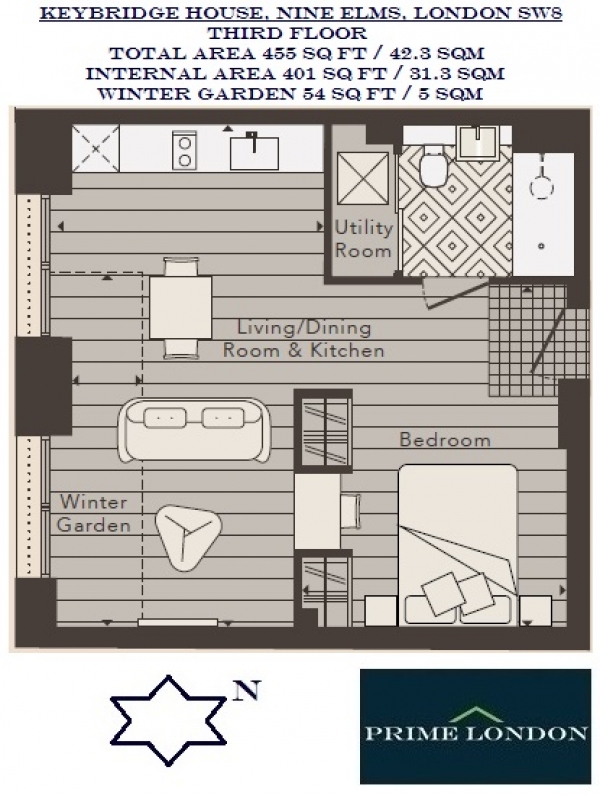 Floor Plan Image for Apartment for Sale in Keybridge House, Nine Elms, London