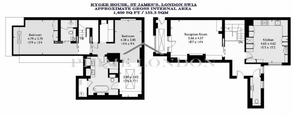 Floor Plan Image for 2 Bedroom Apartment to Rent in Ryger House, Arlington Street, St James's