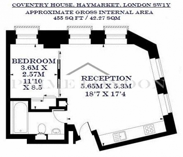 Floor Plan Image for 1 Bedroom Apartment to Rent in Coventry House, Piccadilly, London