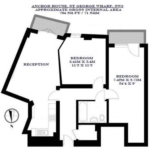 Floor Plan Image for 2 Bedroom Apartment for Sale in Anchor House, St George Wharf, Vauxhall