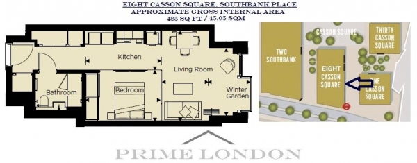 Floor Plan Image for 1 Bedroom Apartment for Sale in Eight Casson Square, Southbank Place, London