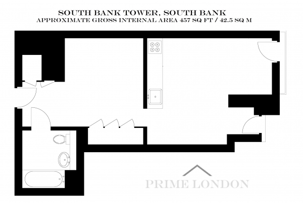 Floor Plan Image for Apartment to Rent in South Bank Tower, 55 Upper Ground, London