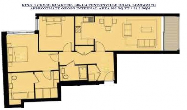 Floor Plan Image for 2 Bedroom Apartment for Sale in Kings Cross Quarter, 130-154 Pentonville Road, King's Cross