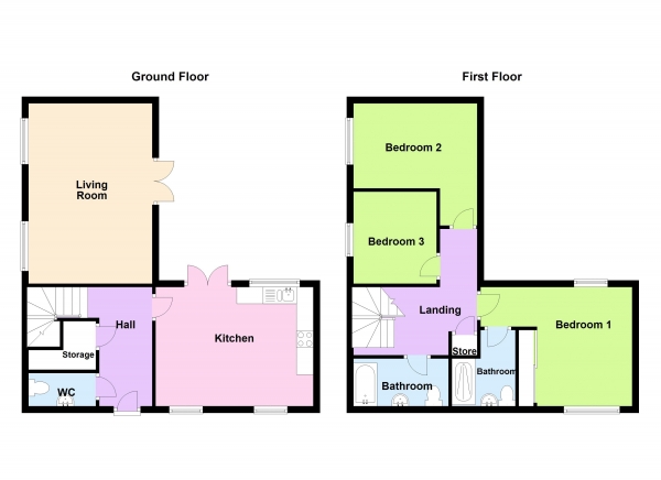 Floor Plan for 3 Bedroom Detached House for Sale in Ebrook Way, Sutton Coldfield B76 2BU, B76, 2BU - Offers Over &pound400,000