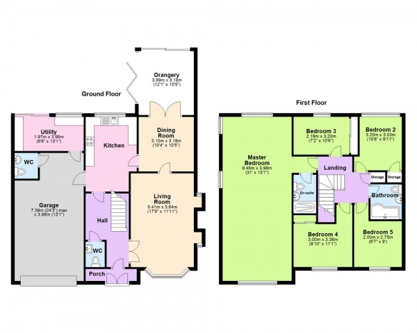 Floor Plan Image for 5 Bedroom Detached House for Sale in Cattock Hurst Drive, Sutton Coldfield