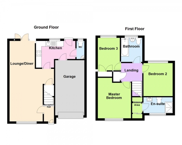 Floor Plan Image for 3 Bedroom Terraced House for Sale in Chater Drive, Sutton Coldfield