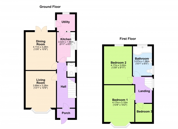 Floor Plan Image for 3 Bedroom Semi-Detached House for Sale in Plants Brook Road, Sutton Coldfield