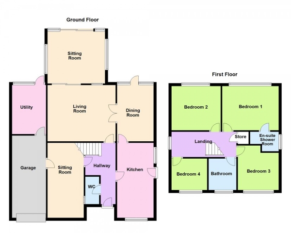Floor Plan Image for 3 Bedroom Semi-Detached House for Sale in Reddicap Hill, Sutton Coldfield