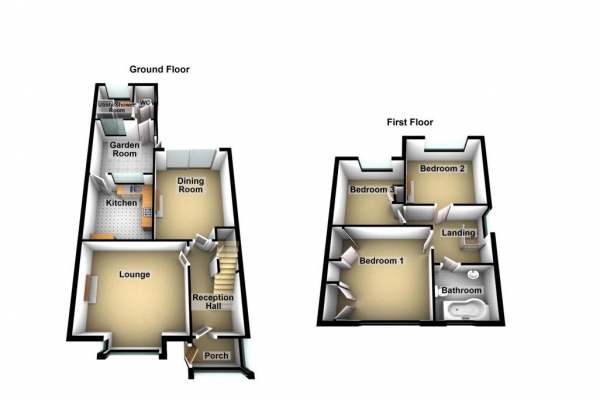 Floor Plan Image for 3 Bedroom Semi-Detached House for Sale in Reddicap Hill, Sutton Coldfield