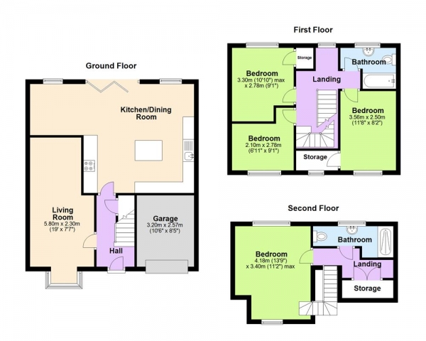 Floor Plan Image for 4 Bedroom Detached House for Sale in Squires Croft, Sutton Coldfield, B76 2RY