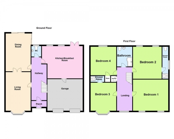 Floor Plan Image for 4 Bedroom Detached House for Sale in The Woodlands, Sutton Coldfield