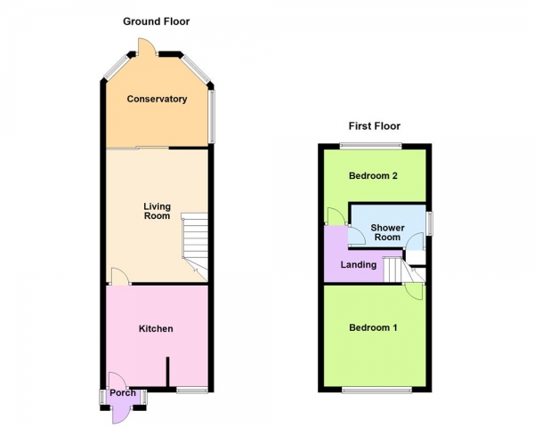 Floor Plan Image for 2 Bedroom End of Terrace House for Sale in Cranwell Grove, Birmingham B24 0RL