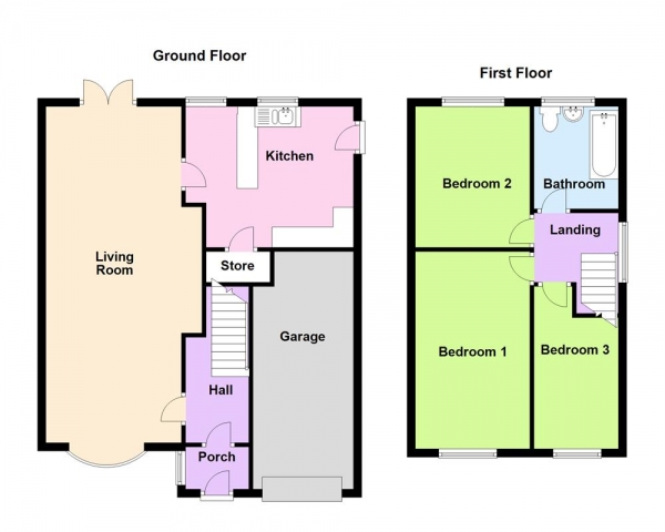 Floor Plan Image for 3 Bedroom Semi-Detached House for Sale in Forge Croft, Sutton Coldfield, B76 1YB