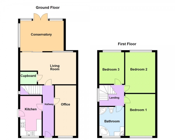 Floor Plan Image for 3 Bedroom Semi-Detached House for Sale in Cater Drive, Sutton Coldfield