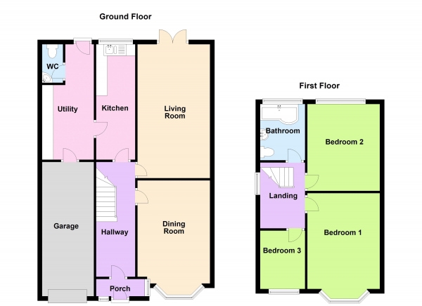 Floor Plan Image for 3 Bedroom Semi-Detached House for Sale in Withy Hill Road, Sutton Coldfield, B75 6HP