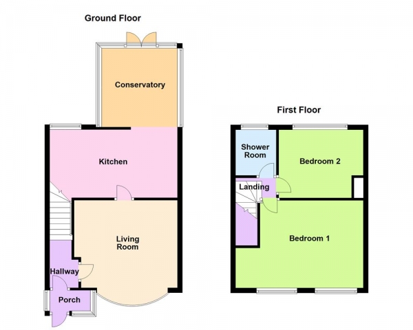 Floor Plan for 2 Bedroom Semi-Detached House for Sale in Lindridge Road, Sutton Coldfield, B75 6HH, B75, 6HH -  &pound290,000
