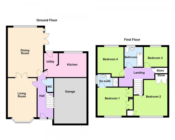 Floor Plan Image for 4 Bedroom Detached House for Sale in Yeomans Way, Sutton Coldfield