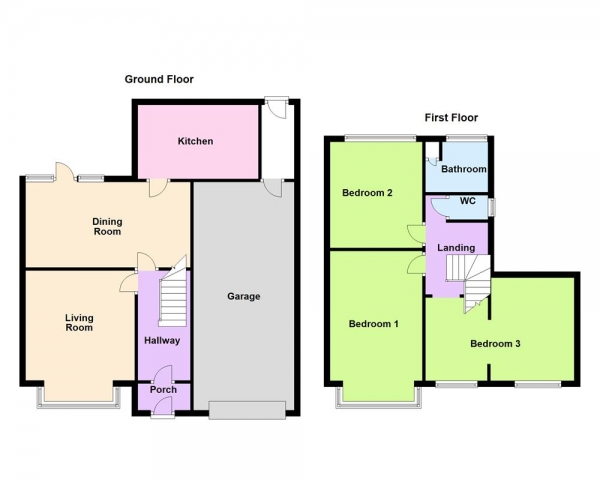 Floor Plan for 3 Bedroom Semi-Detached House for Sale in Walmley Road, Sutton Coldfield, B76 2PP, B76, 2PP -  &pound375,000