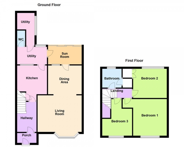 Floor Plan Image for 3 Bedroom Property for Sale in Falcon Lodge Crescent, Sutton Coldfield, B75 7RB