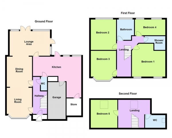 Floor Plan for 5 Bedroom Semi-Detached House for Sale in Eastleigh Croft, Sutton Coldfield, B76 1JF, B76, 1JF - OIRO &pound465,000