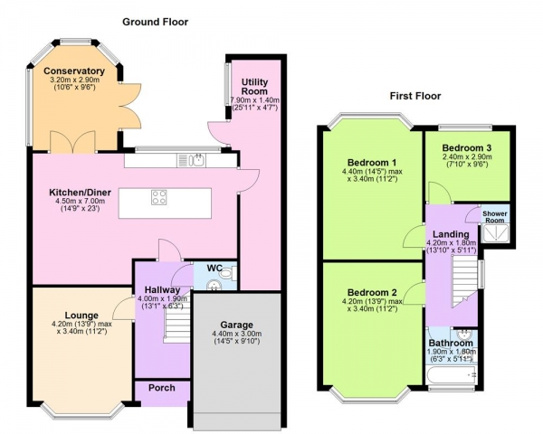 Floor Plan Image for 3 Bedroom Semi-Detached House for Sale in Welwyndale Road, Sutton Coldfield