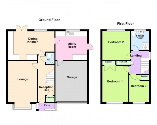 Floor Plan for 3 Bedroom Semi-Detached House for Sale in Froggatts Ride, Sutton Coldfield, B76 2TQ, B76, 2TQ - Offers in Excess of &pound325,000