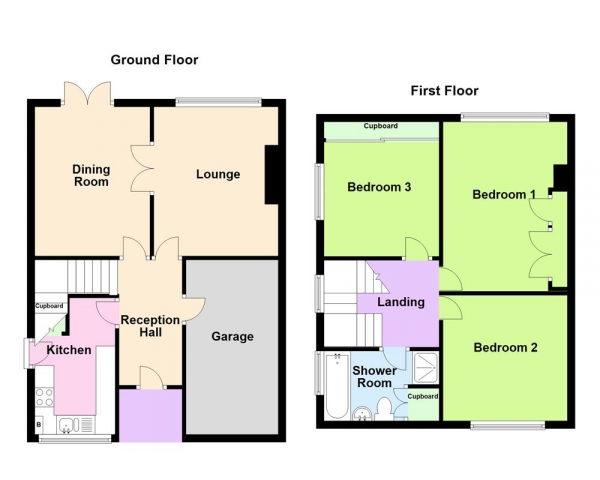 Floor Plan for 3 Bedroom Semi-Detached House for Sale in South Drive, Sutton Coldfield, B75 7TE, B75, 7TE - OIRO &pound315,000