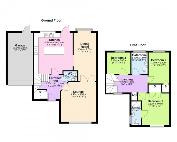 Floor Plan for 3 Bedroom Detached House for Sale in Welton Close, Sutton Coldfield, B76 2RG, B76, 2RG - Offers in Excess of &pound425,000