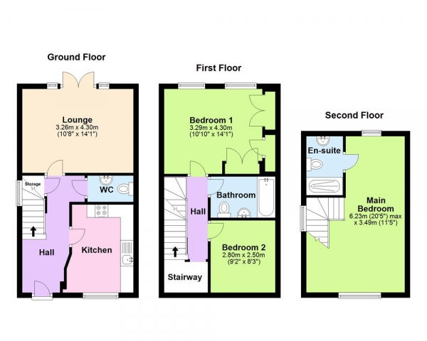 Floor Plan Image for 3 Bedroom Semi-Detached House for Sale in Squires Croft, Sutton Coldfield
