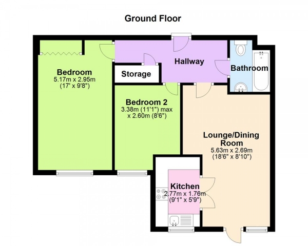 Floor Plan Image for 2 Bedroom Retirement Property for Sale in Hollyfield Road, Sutton Coldfield