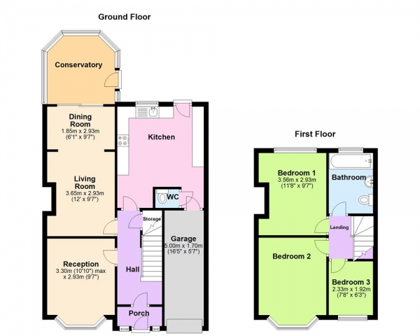 Floor Plan Image for 3 Bedroom Semi-Detached House for Sale in Woodlands Farm Road, Birmingham