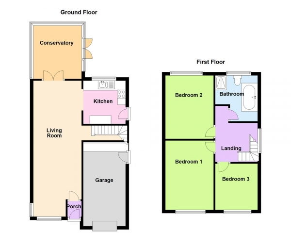 Floor Plan Image for 3 Bedroom Detached House for Sale in Oakenhayes Crescent, Sutton Coldfield , B76 9RP