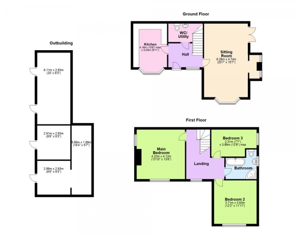 Floor Plan Image for 3 Bedroom End of Terrace House for Sale in Kingsbury Road, Sutton Coldfield