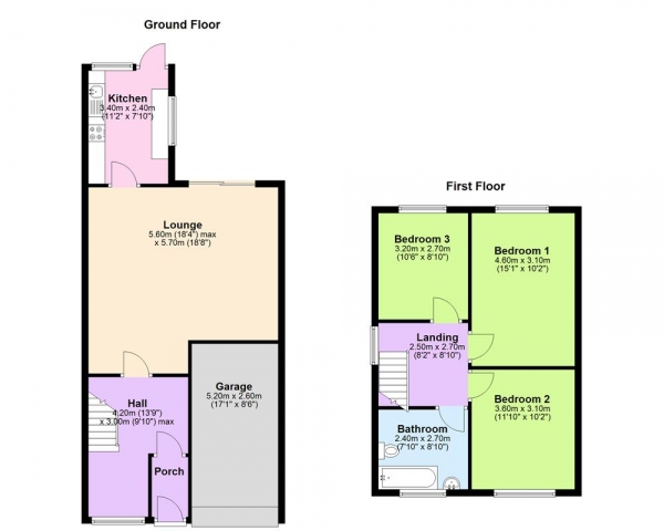 Floor Plan Image for 3 Bedroom Semi-Detached House for Sale in Crawford Road, Sutton Coldfield