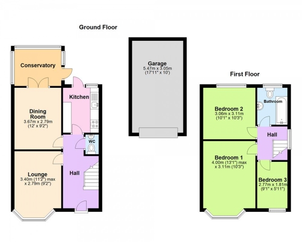 Floor Plan for 3 Bedroom Semi-Detached House for Sale in Romilly Close, Sutton Coldfield B76 TN, B76, 2TN - Offers in Excess of &pound290,000