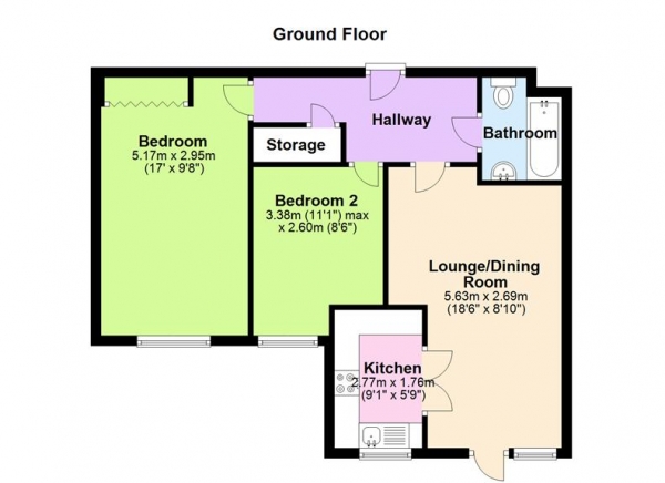 Floor Plan Image for 2 Bedroom Retirement Property for Sale in Owen Court, Hollyfield Road, Sutton Coldfield