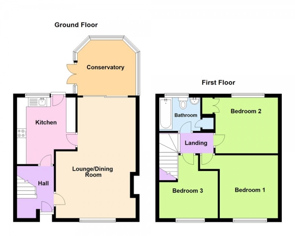 Floor Plan Image for 3 Bedroom Terraced House for Sale in Chadwick Road, Sutton Coldfield B75 7RA