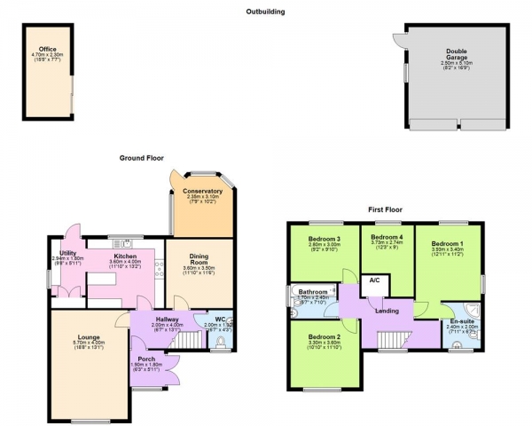 Floor Plan Image for 4 Bedroom Detached House for Sale in Vixen Close, Sutton Coldfield, B76 1JY