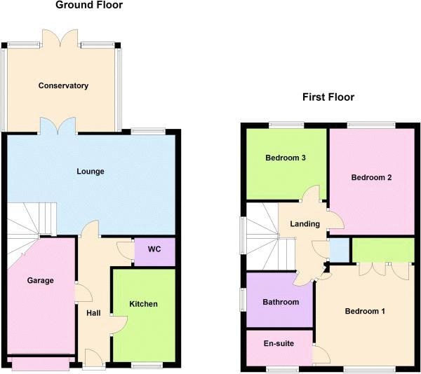 Floor Plan for 3 Bedroom End of Terrace House for Sale in Gunter Road, Birmingham, B24, 0RU -  &pound265,000