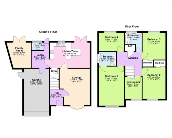 Floor Plan for 5 Bedroom Property for Sale in Newmarsh Road, Sutton Coldfield, Minworth, B76, 1XP - Offers in Excess of &pound550,000