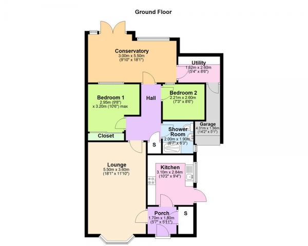 Floor Plan Image for 2 Bedroom Semi-Detached Bungalow for Sale in Galton Close, Pype Hayes, Birmingham B24 0QH