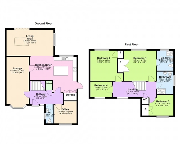 Floor Plan Image for 4 Bedroom Detached House for Sale in Witham Close, Sutton Coldfield