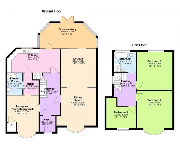 Floor Plan Image for 4 Bedroom Detached House for Sale in Rectory Road, Sutton Coldfield, B75 7SA