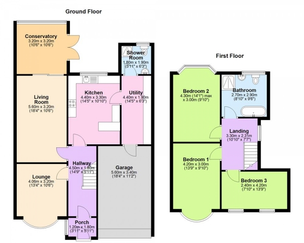 Floor Plan Image for 3 Bedroom Detached House for Sale in Hemlingford Road, Sutton Coldfield, B76 1JQ