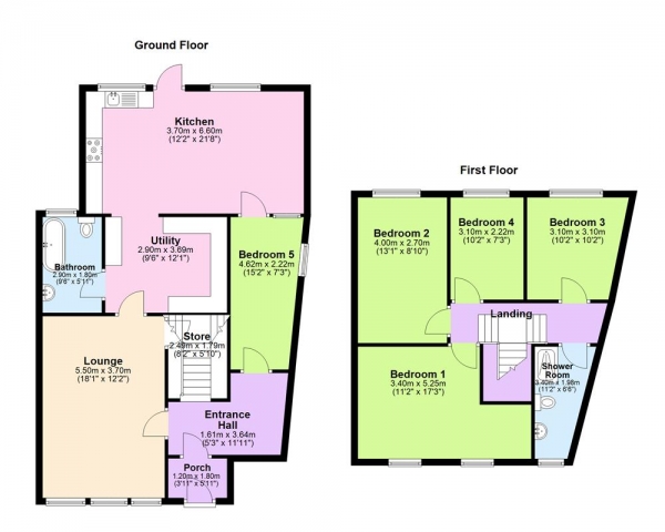 Floor Plan Image for 5 Bedroom Property for Sale in Wash Lane, Birmingham, B25 8PU