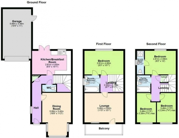 Floor Plan Image for 4 Bedroom Detached House for Sale in Lathe Way, Pype Hayes