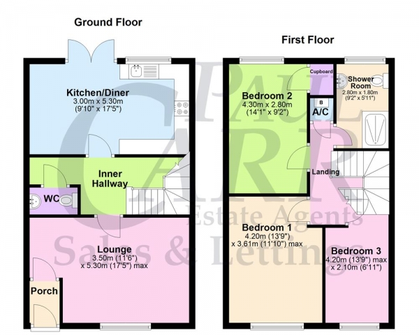 Floor Plan Image for 3 Bedroom Terraced House for Sale in Coneybury Walk, Sutton Coldfield, B76 9RE