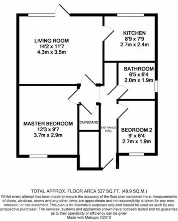 Floor Plan Image for 2 Bedroom Maisonette for Sale in Lisures Drive, Sutton Coldfield, B76 1BG