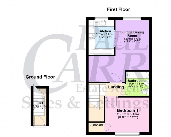 Floor Plan Image for 1 Bedroom Maisonette for Sale in 11 Paget Mews, Springfield Road, Sutton Coldfield B76 2SJ